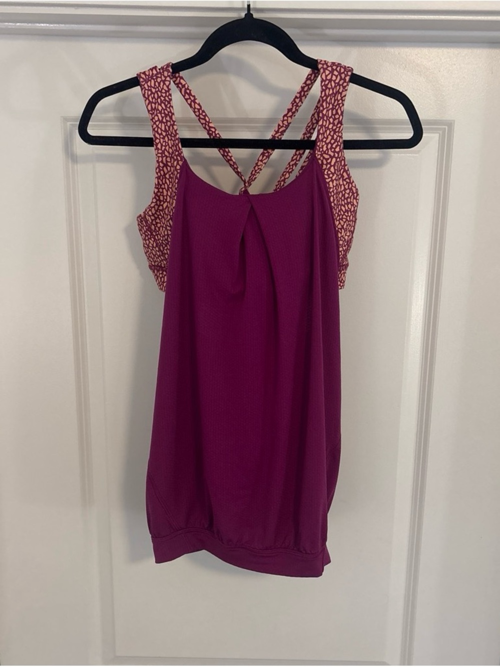 lululemon athletica Magenta Athletic Tank with Patterned Straps